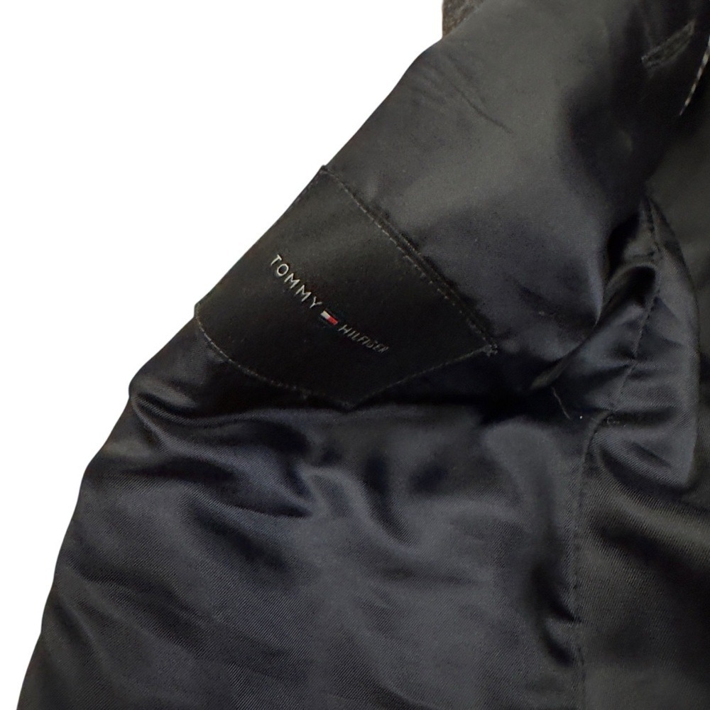 Tommy Hilfiger Wool Blend Sport Coat Mens 42R Charcoal Elbow Patches Two Button - Picture 10 of 13